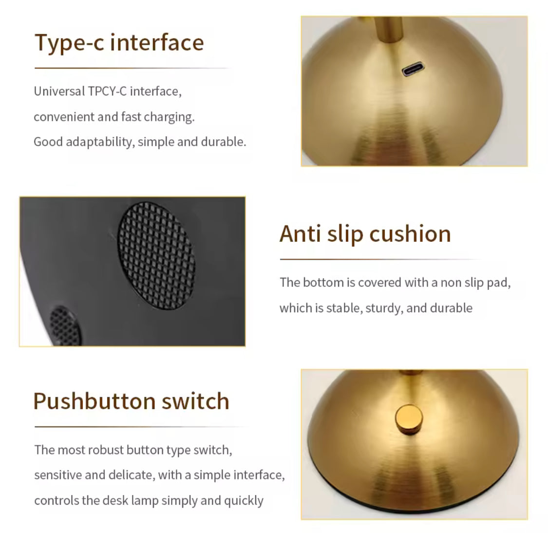 Luxury Elegant Desk Lamp, Desktop Decor Table Lamp, LED Touch Sensor Lamp, Wireless Reading Lamp