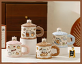 Cute Ceramic Mug With Cat Lid, Cartoon Animal Shape Tea Cup, Puppy Kitten Coffee Cup, Household Breakfast Juice Tea Cute Mug (1 Pc)