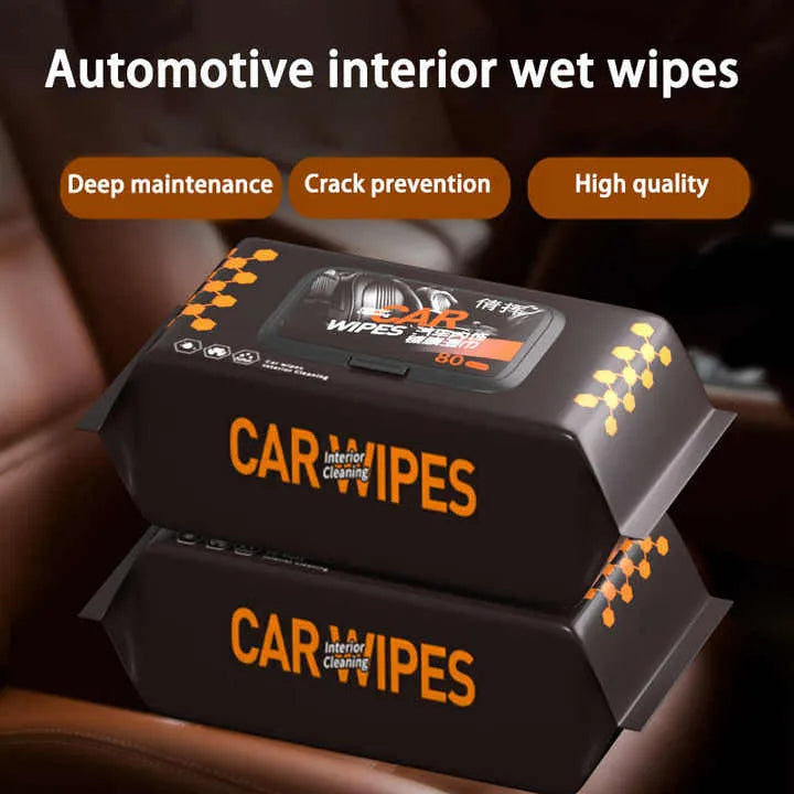 Pack Of 80 Car Interior Cleaning Wipes, Car Cleaning Wipes, Disposable Napkin For Car Cleaning, Car Cleaning Accessories, Bike And Vehicle Care