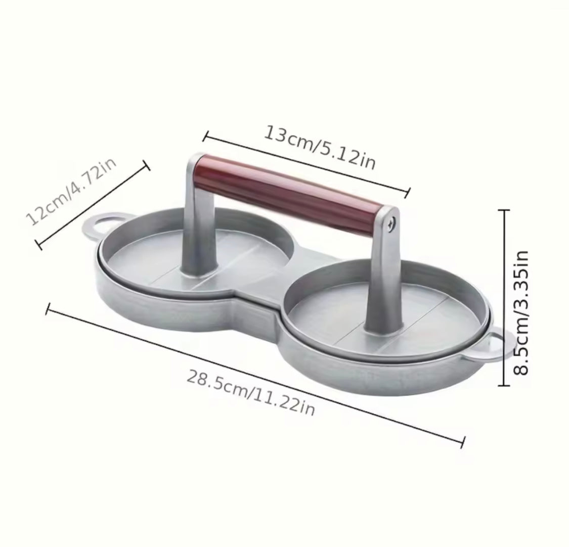 Double Hamburger Patty Presser, Patty Mold For Smashed Burger, Beef Veggie BBQ Barbecue Grill