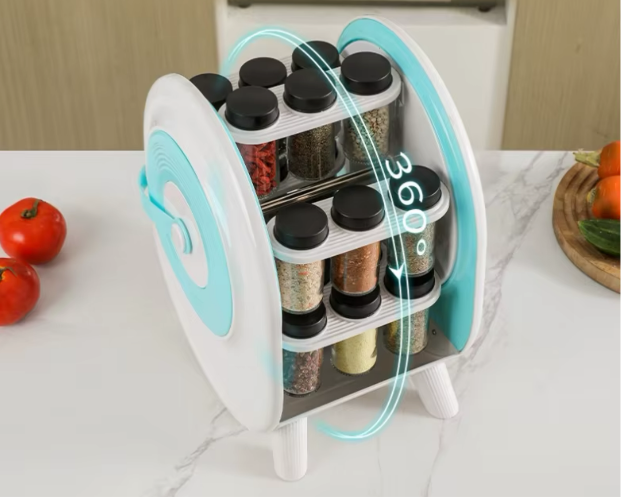 18 In 01 Rotating Spice Rack, Ferris Wheel Spice Rack Organizer, Rotating Spice Jar Rack