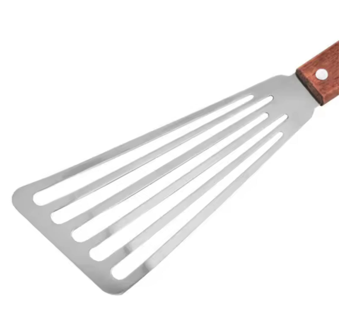 Non Slip Stainless Steel Frying Spatula, Rust Proof Spatula With Wooden Handle, Frying Tool For Kitchen
