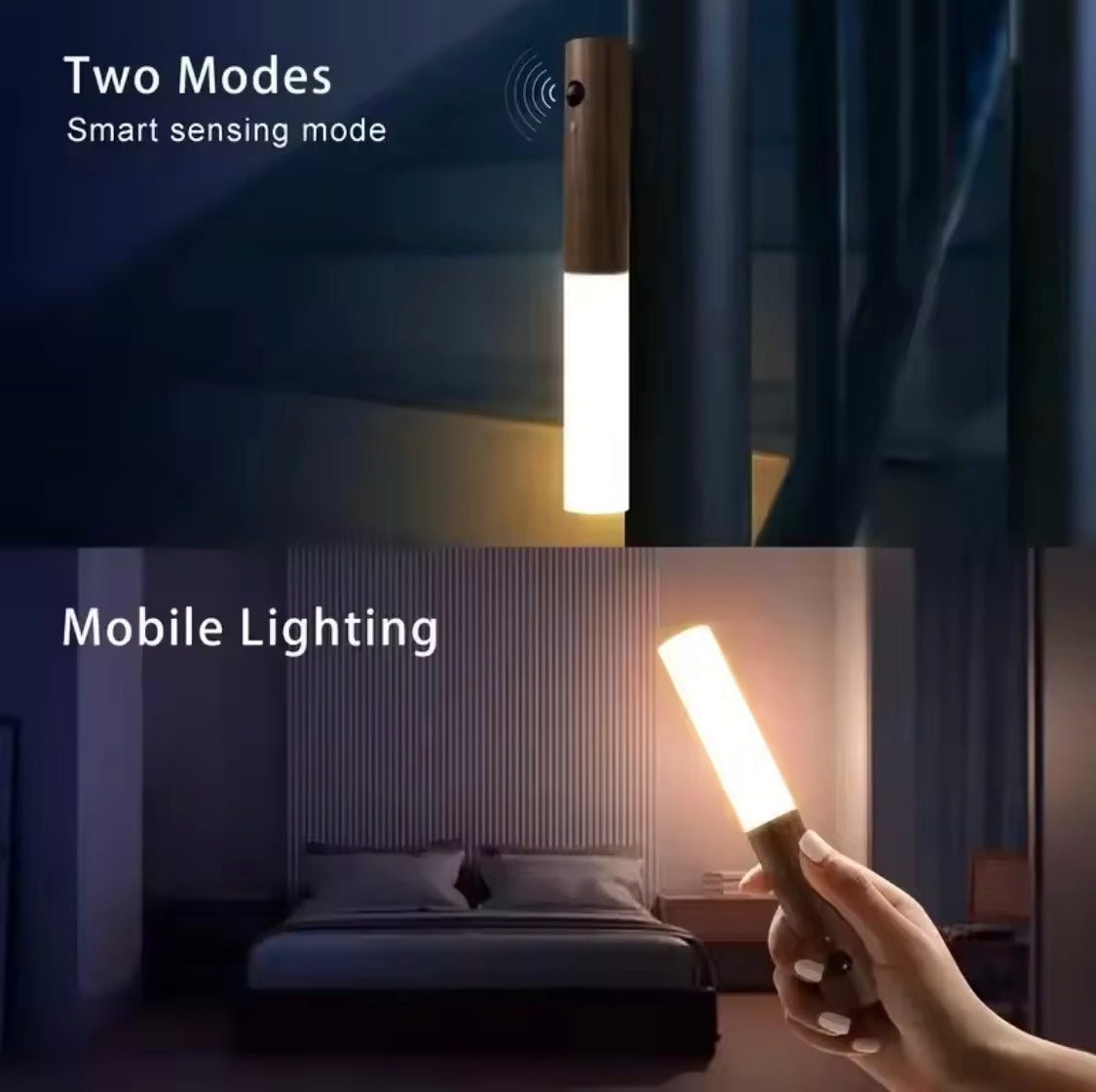 Smart Motion Sensor Night Light, LED Rechargeable Magnetic Wall Lamp, Portable Hallway LED Night Light