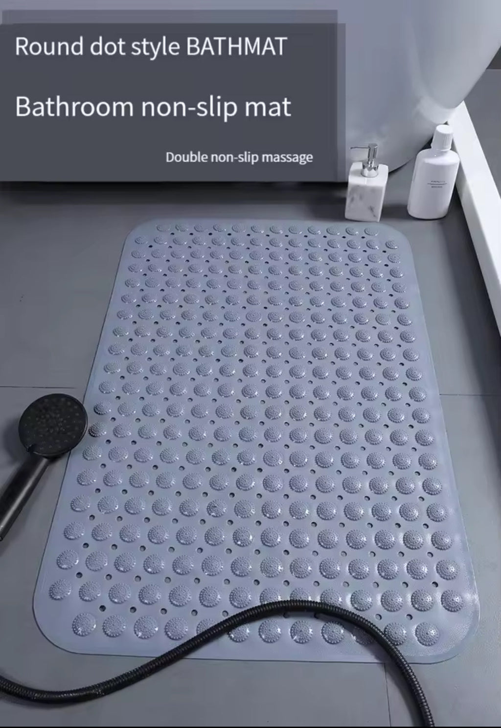 Anti Slip Shower Mat, Textured Shower Floor Mat, Skid Resistant Bath Rug, Bathroom Floor Mat