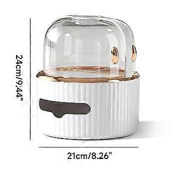 Acrylic Round Vanity Organizer, Tissue Holder Cover Case, Stylish Facial Tissues Dispenser, Skin Care Organizer With Tissue Container