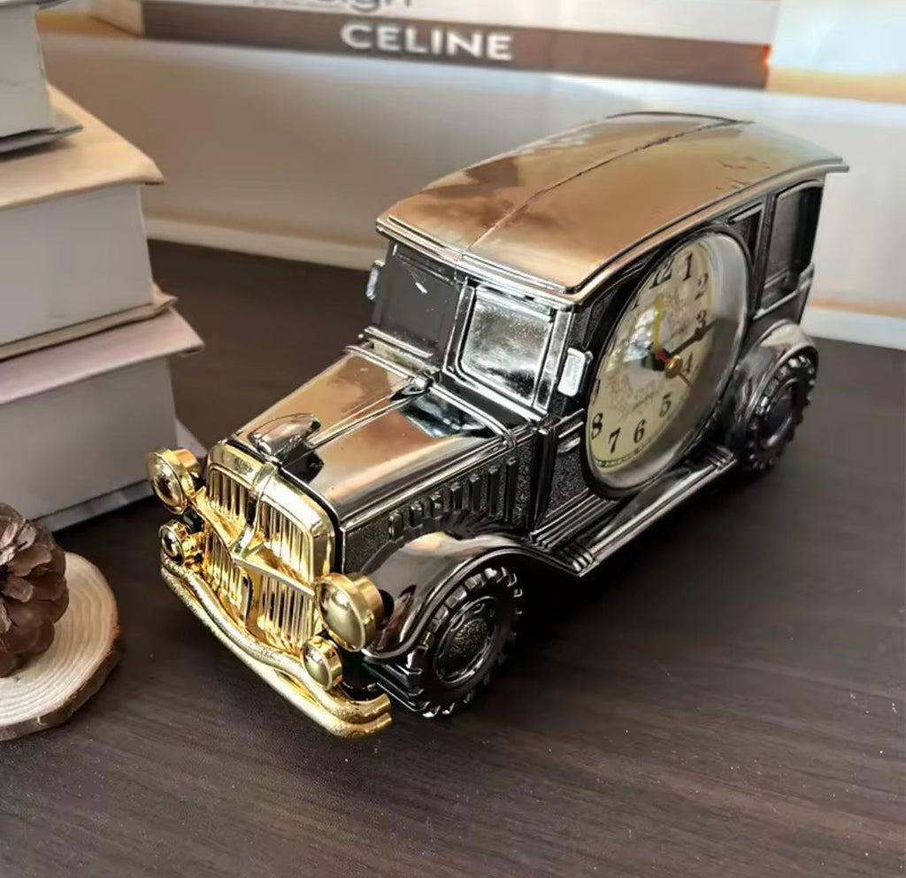 Retro Nostalgic Car Alarm Clock, Antique Engine Design Table Desk Decor, Antique Unique Classic Car Bedside Clock, Nostalgic Child Alarm Clock, Desktop Decor