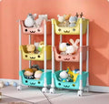 3 Layer Bookshelf Kids Trolley, Moveable Trolley For Toys, Kids Bathroom Accessories Trolley Organizer