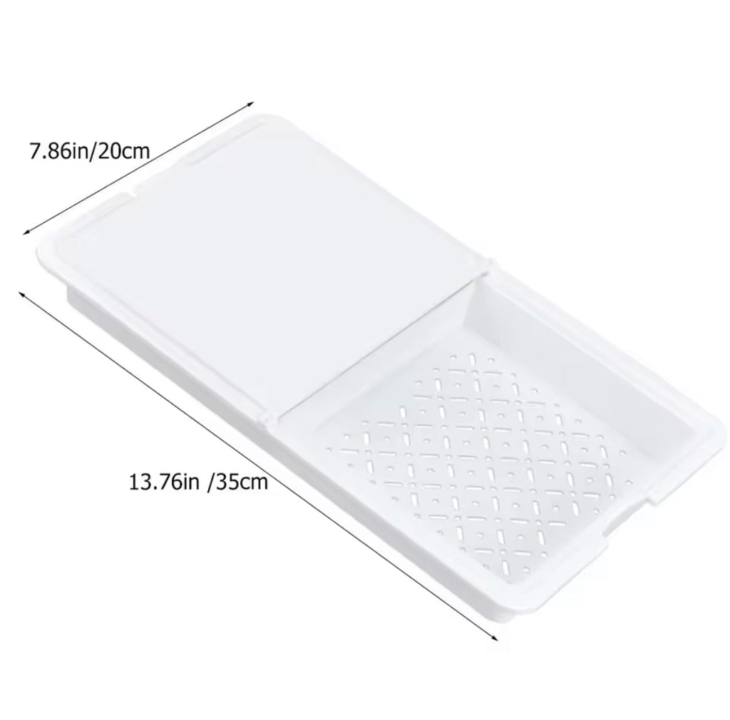 Foldable Cutting Board With Strainer, 2 in 1 Multipurpose Cutting Board, Vegetable Chopping Board With Drain Basket