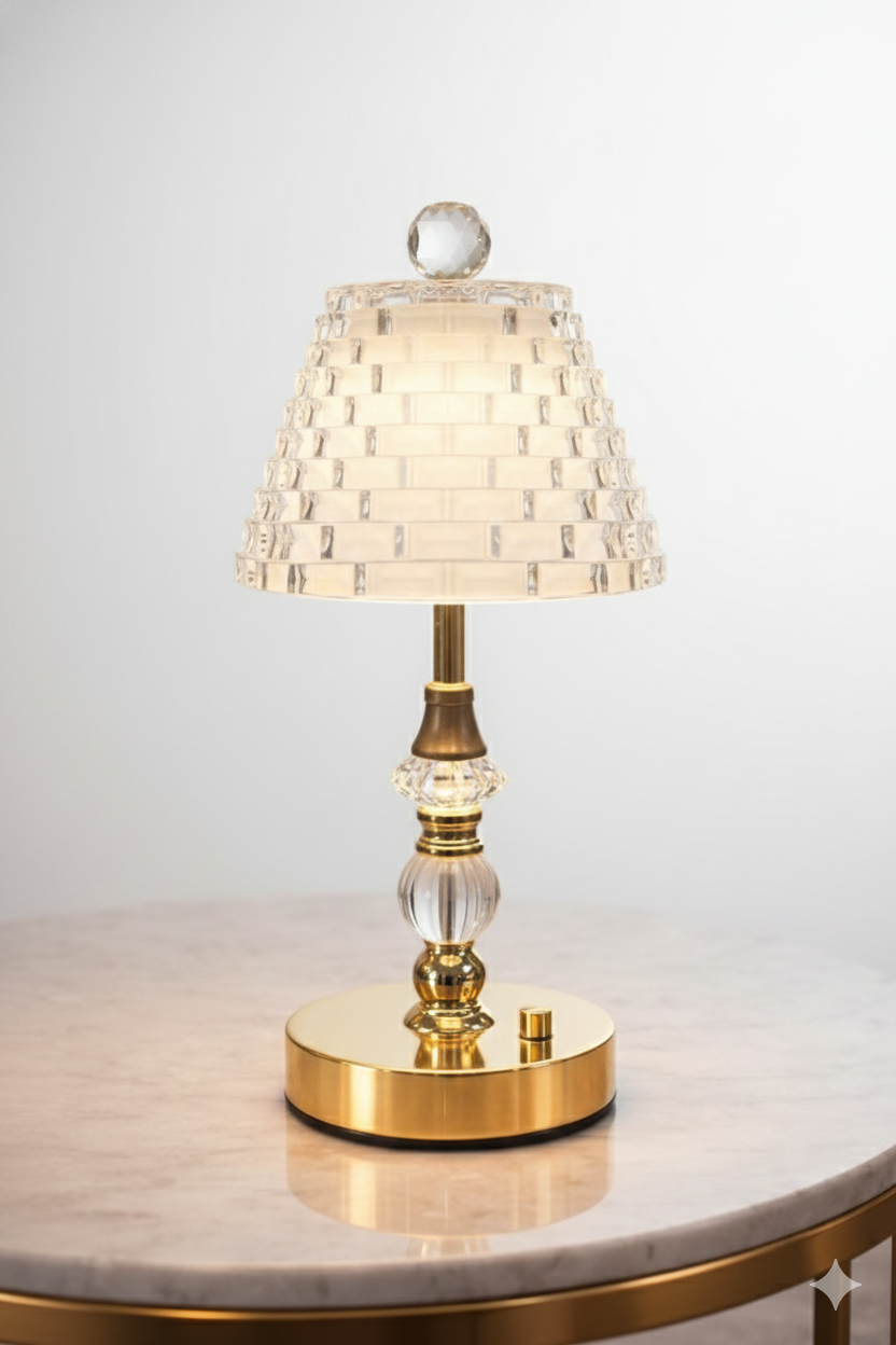 Luxury Acrylic Crystal Lamp, Modern Crystal Desk Lamp
Gold Base Crystal Table Lamp