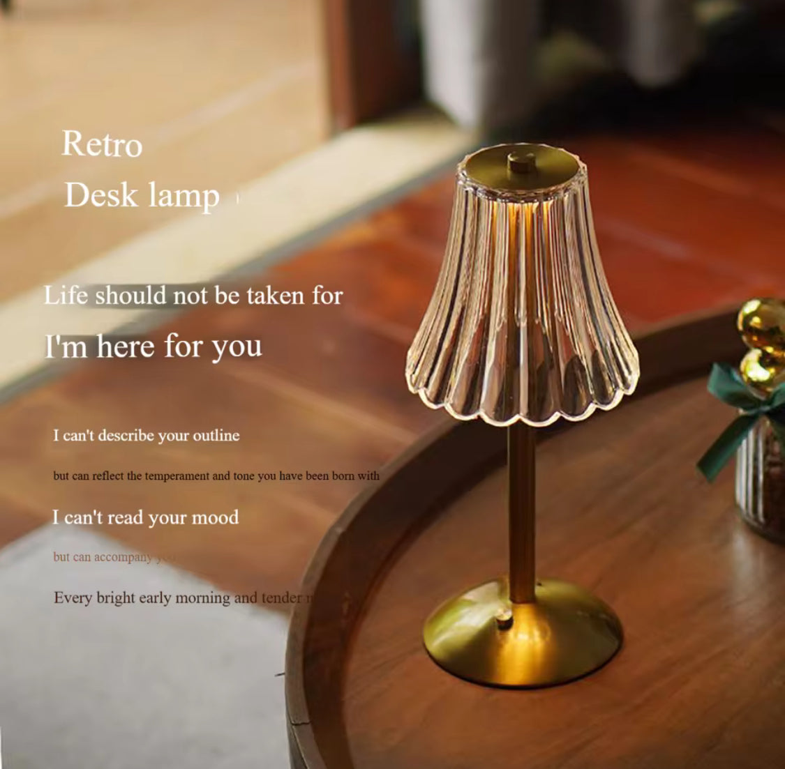 Luxury Elegant Desk Lamp, Desktop Decor Table Lamp, LED Touch Sensor Lamp, Wireless Reading Lamp