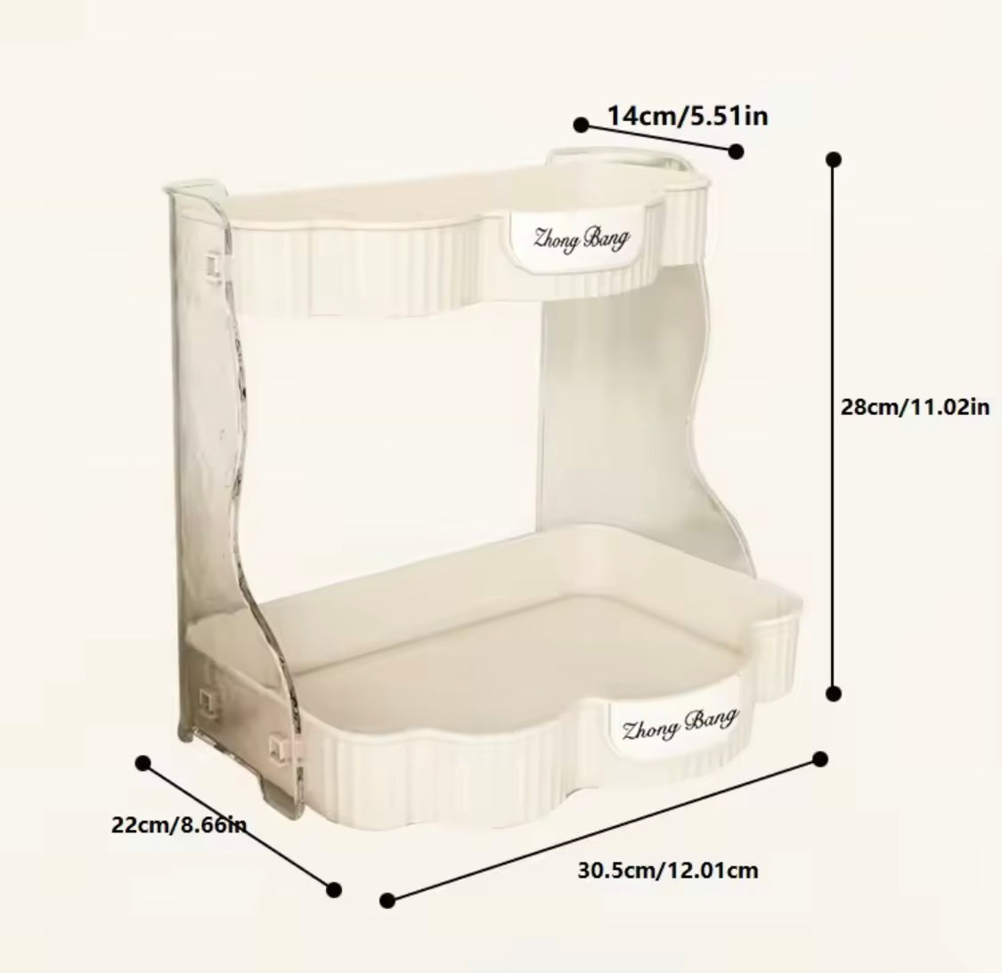 2 Tiers Desktop Storage Rack, Storage Shelf For Skincare And Perfumes, 2 Layer Kitchen Spice Rack, Bathroom Vanity Organizer