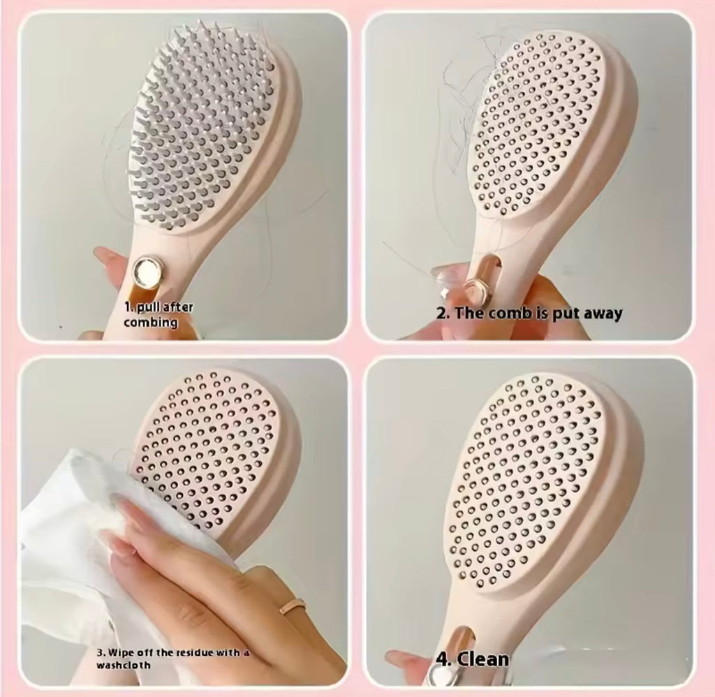 Portable Telescopic Magic Comb, Hair Comb Magic Hair Brush, Self Cleaning Scalp Massage Comb, Women Salon Styling Tool
