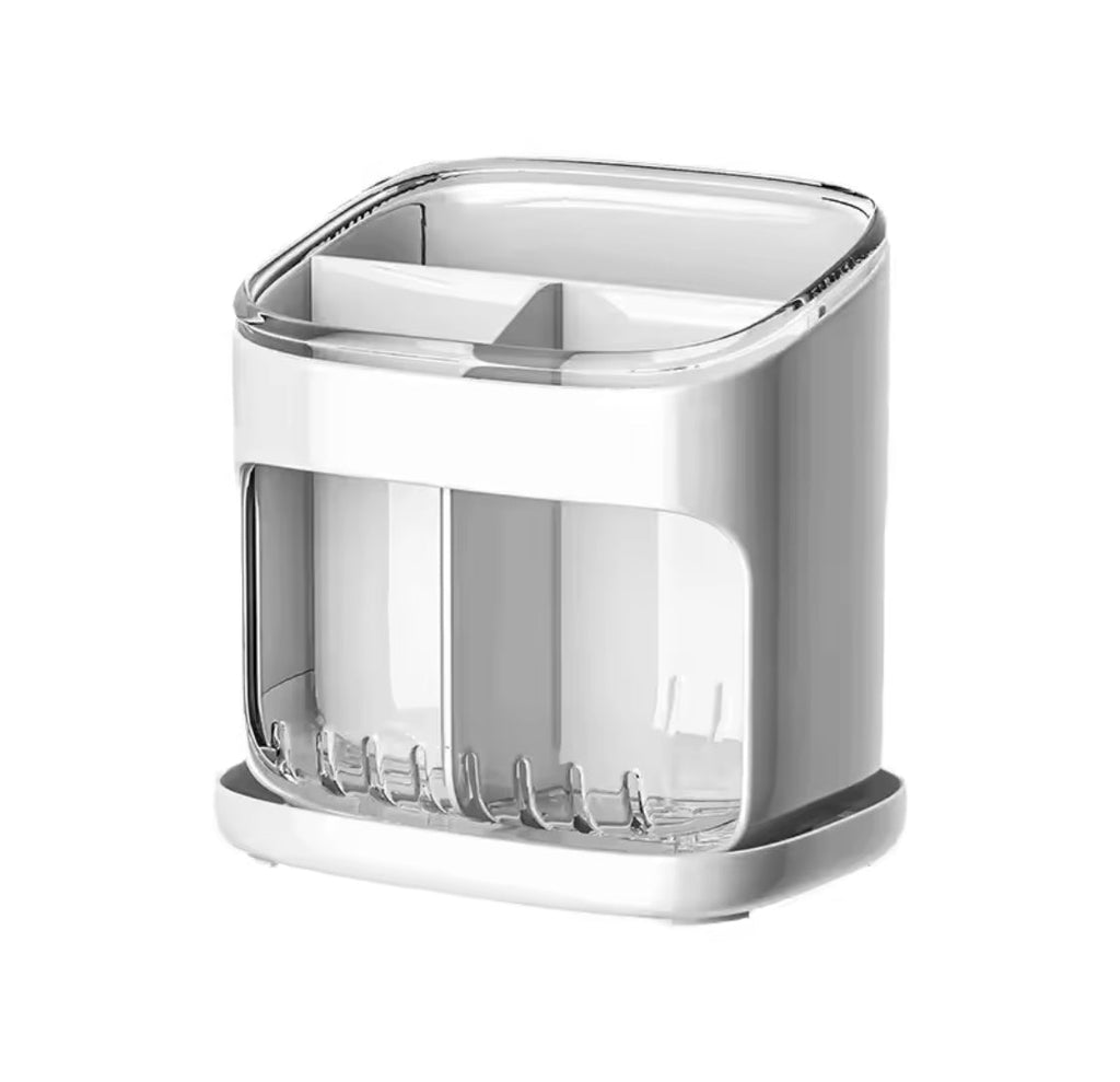 Chopstick Holder With Drainage Tray, Kitchen Utensil Holder With Water Drain Tray, Spoon Fork Chopsticks Storage Rack, Countertop Spoon  Drainage Shelf