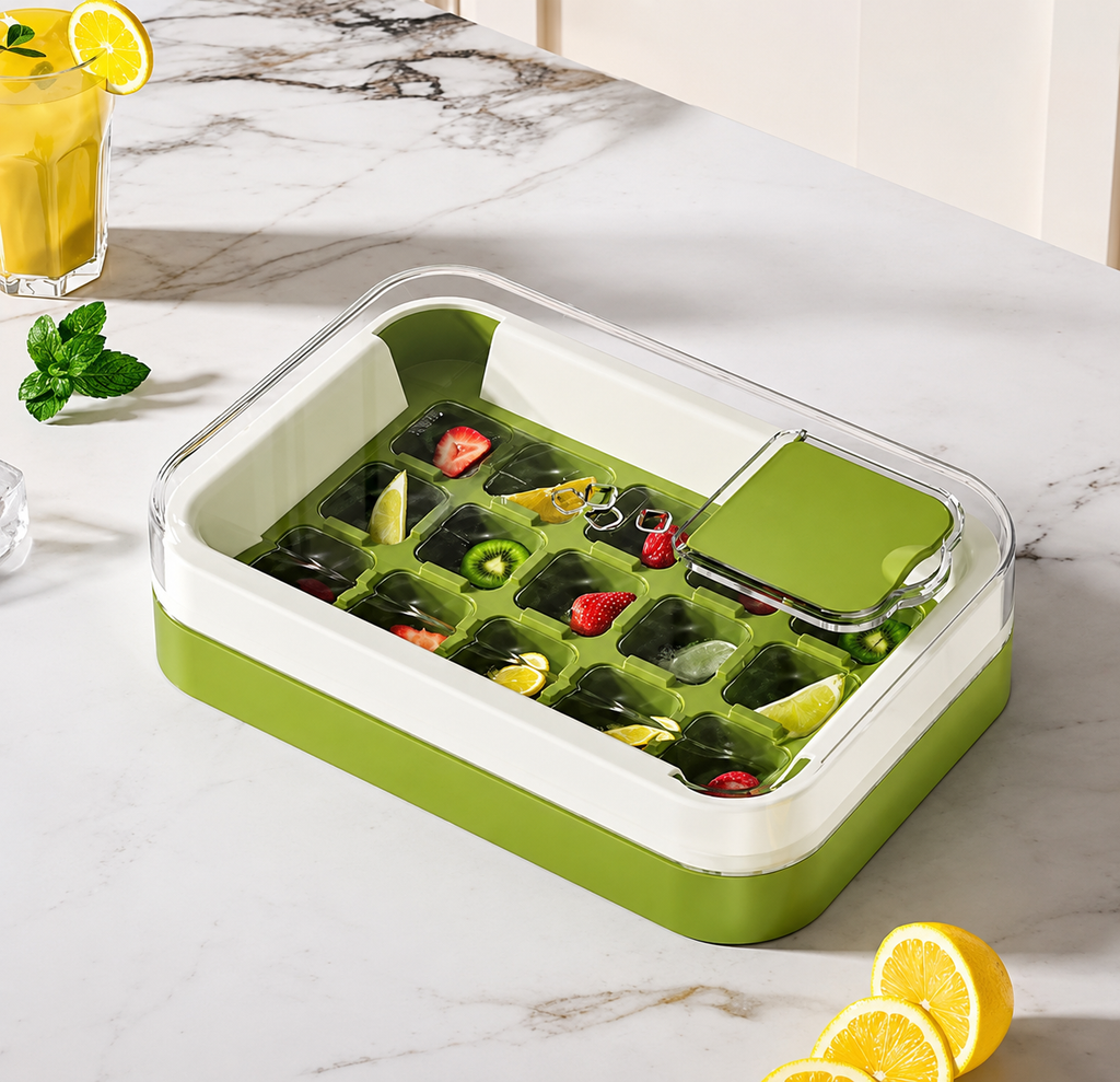 15 Grid Ice Cube Container, Fresh Cube Ice Tray Box, Chill Ice Box Maker, Pure Freeze Ice Box
