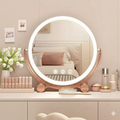 Round Shape Desktop LED Makeup Mirror, Vanity Table Mirror, Magnifying Cosmetic Mirror,  Adjustable Touch Dimmer Table Makeup Mirrors