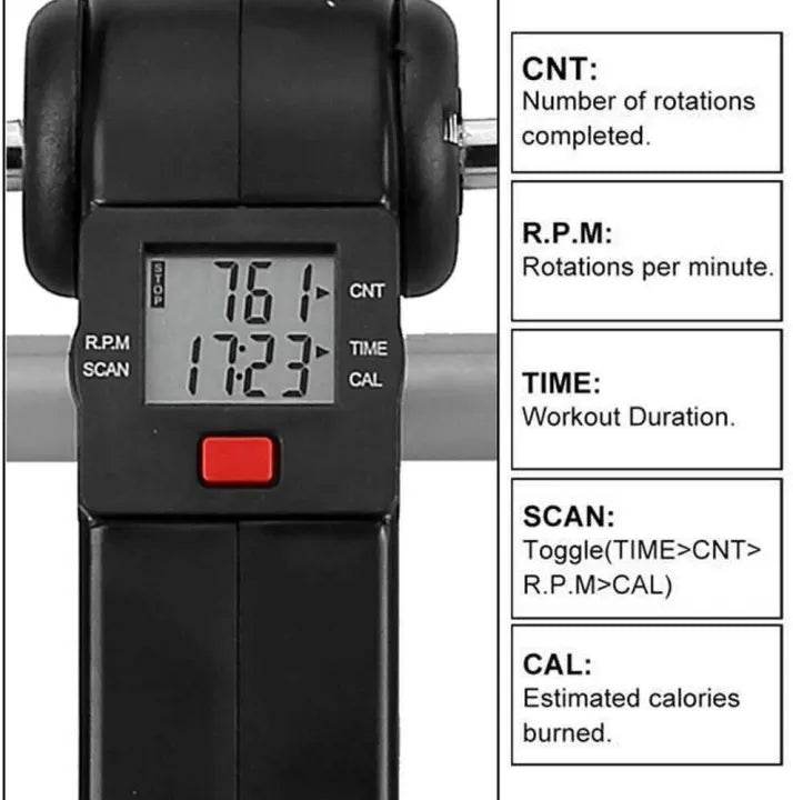 Mini Bike Pedal Exerciser, Arms And Leg Pedal Exerciser With Digital Meter , Mini Exercise Cycle, Home Exercise Machine, Mini Exercise Peddler, Foldable Mini Fitness Cycle