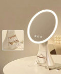 Smart Touch Makeup Mirror With Drawer, LED Light Makeup Storage Box, Jewelry And Cosmetic Display Case With LED Light Mirror, Portable Makeup Organizer
