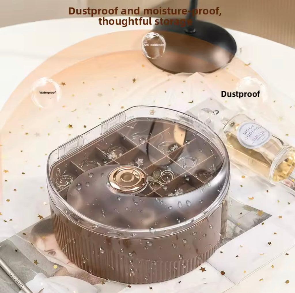 Elegant Multilayer Earrings Storage Box, Dust Proof Multiple Compartments Jewelry Box, Jewelry Box Organizer For Dressing Table