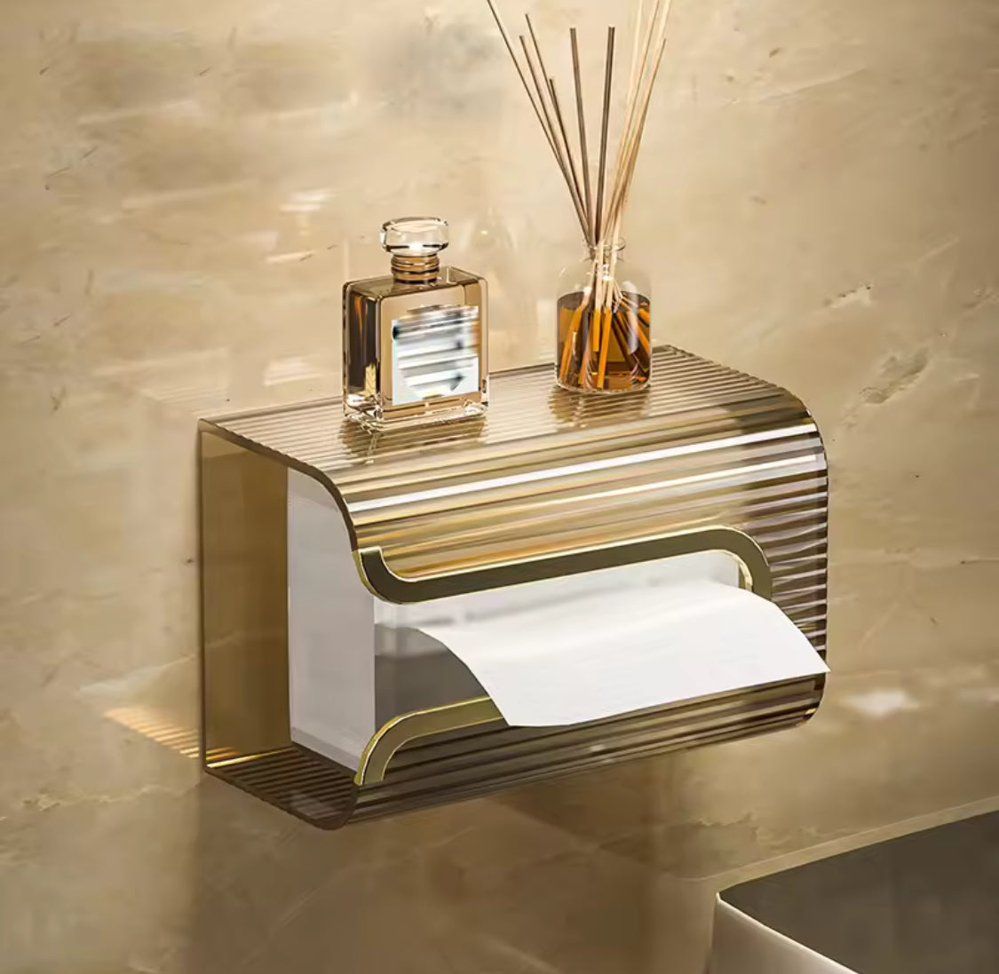U Shape Transparent Tissue Box, Wall Mounted Acrylic Transparent Tissue Box, Table Napkin Holder, Bathroom   Tissue Paper Dispenser