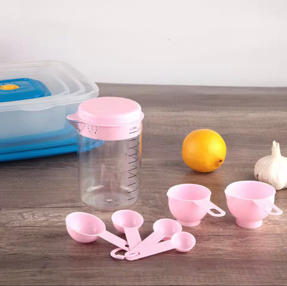 Mini Measuring Cup Set With Spoons, Plastic Mini Jar For Measuring, Portable Baking Measuring Cup With Spoons