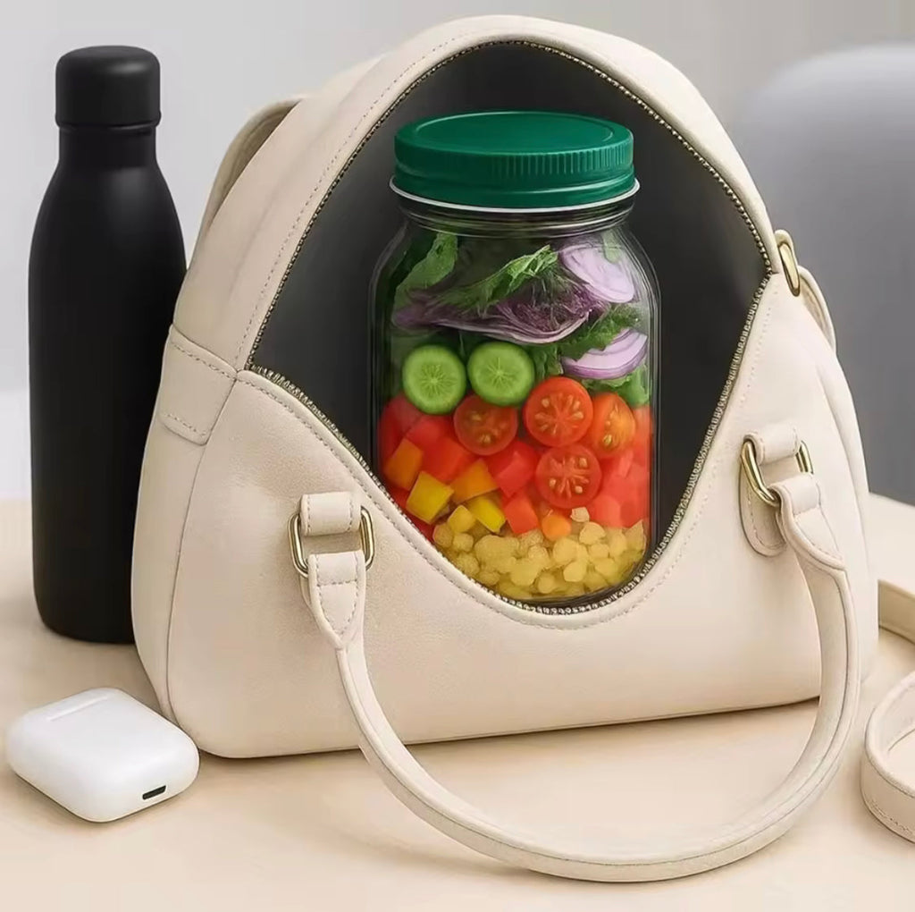Portable Plastic Salad Box, Leakproof Salad Container, Fruit Container With Side Opening Cover, Lunch Box Container For Office