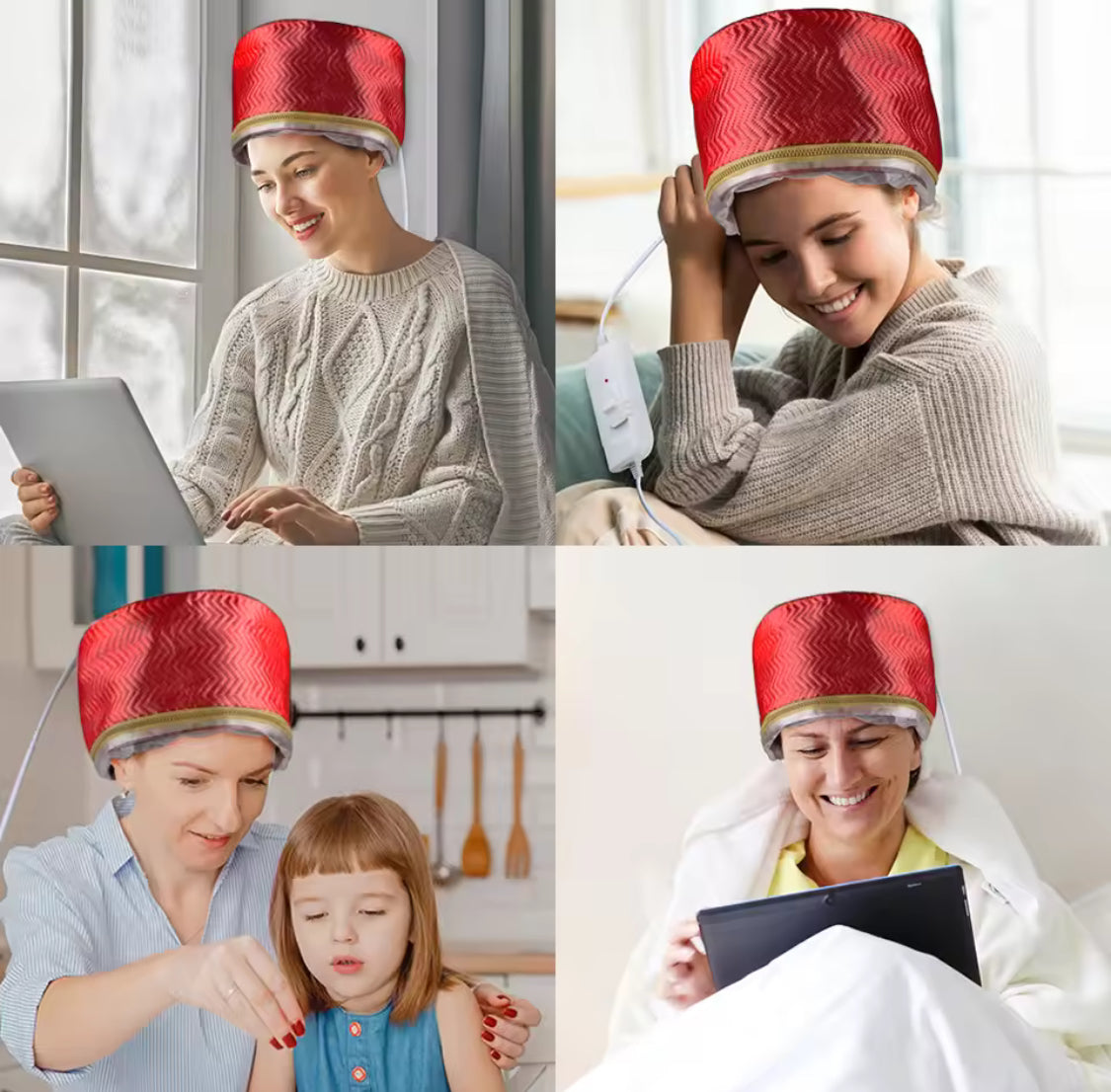 Electric Hair Steamer Cap, Thermal Hair Heating Hat, Self Heating Hair Treatment Cap, SPA Nourishing Hair Styling Care Cap