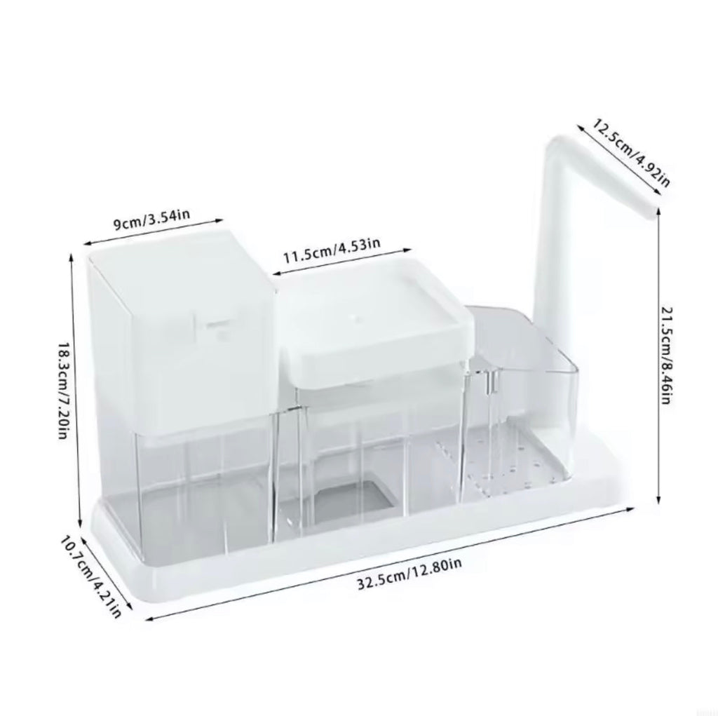 Durable Dish Soap Dispenser, Daily Wash Kitchen Caddy, Kitchen Soap Dispenser With Sponge Holder, Kitchen Countertop Soap Dispenser Rack