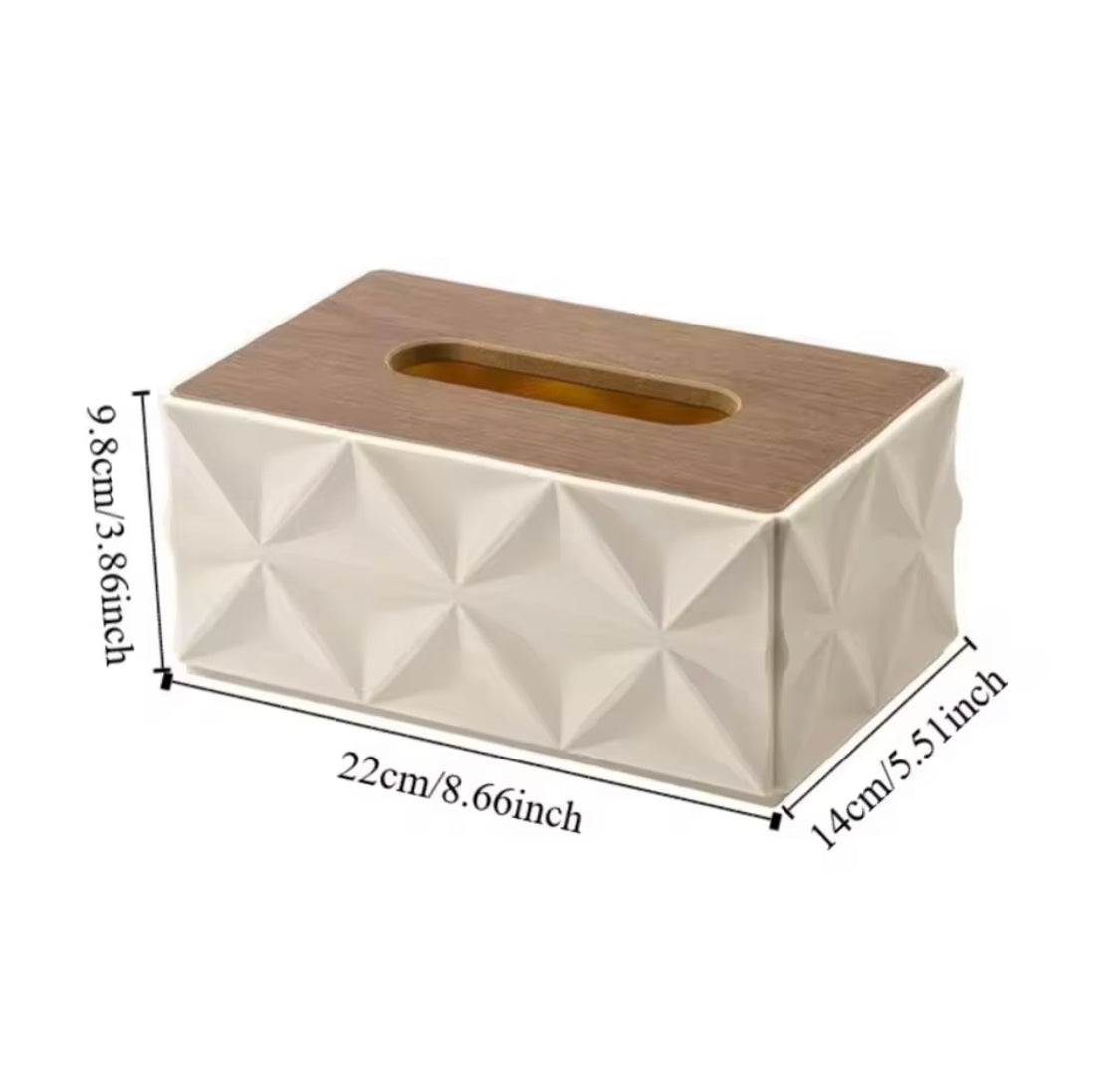 Luxury Geometric Tissue Box Holder, Portable Thickened Napkins Holder, Desktop Napkins Organizer