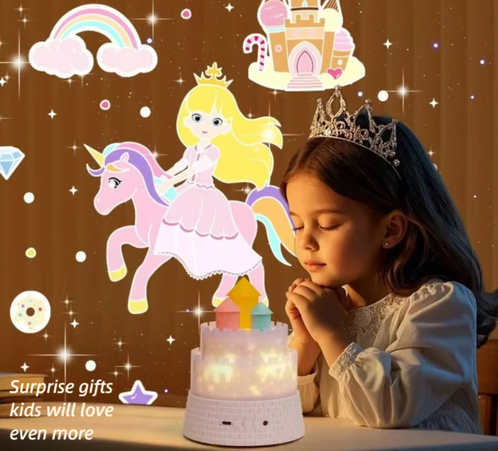 Kids Unicorn Castle Projector Lamp, Galaxy Star Remote Projector Light, Kids Room Decor LED Projector