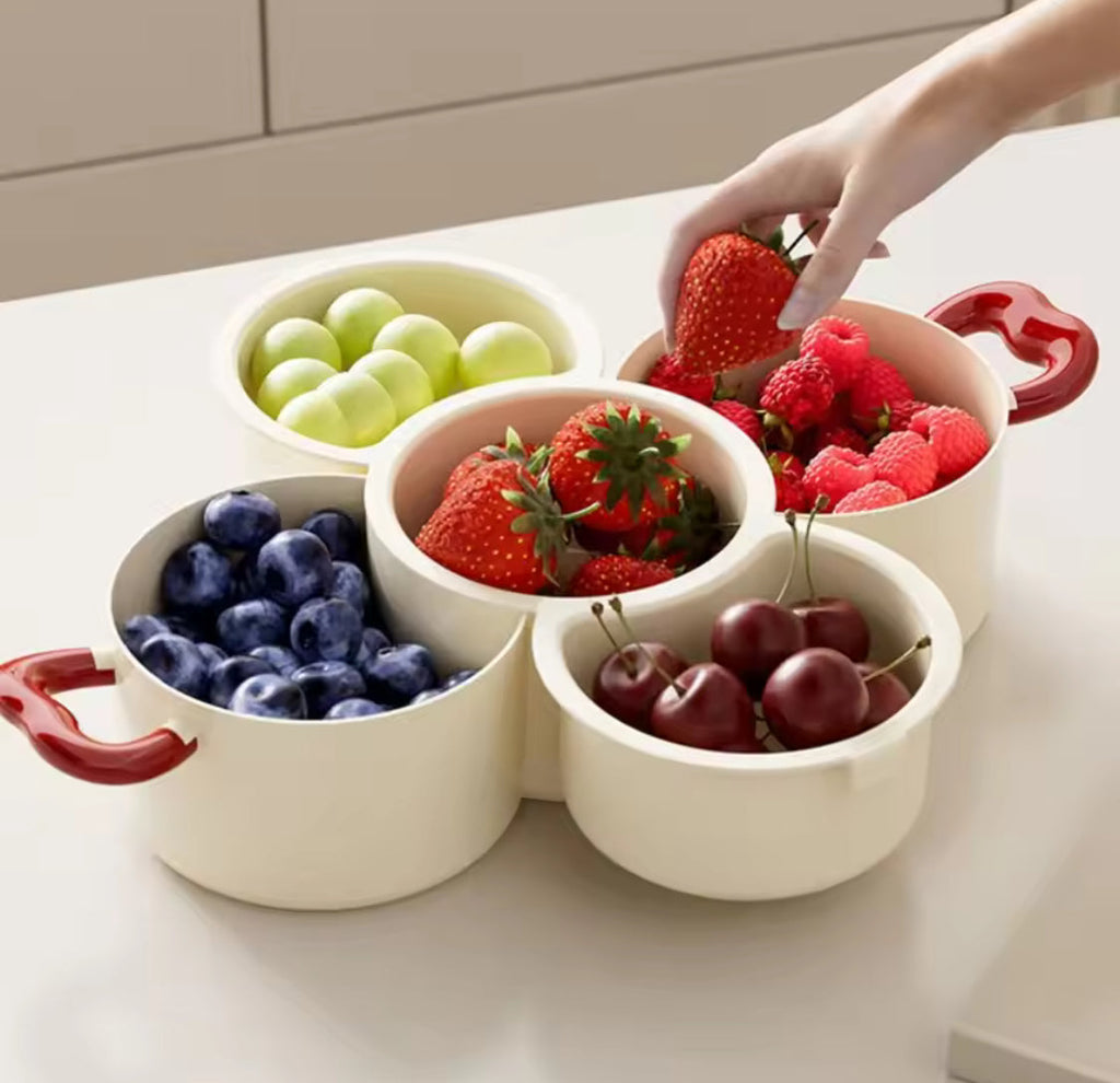 2 in 1 Fruit Drain Basket, Dried Fruit Plate Organizer, Multifunctional Drain Basket