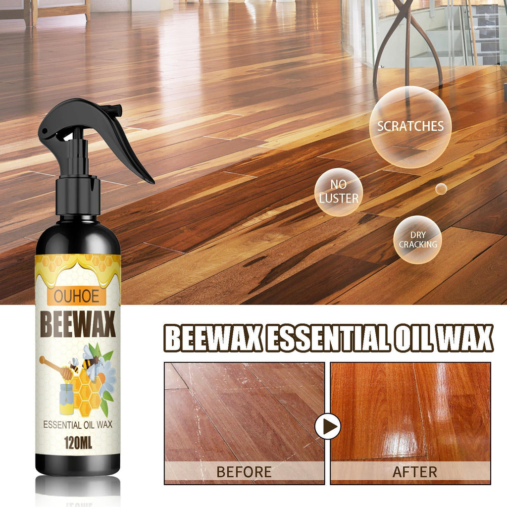 Beewax Natural Polish Spray, Honey Glow Wood Polish, Wood Revive Essential Oil Wax, Floor & Furniture Therapy