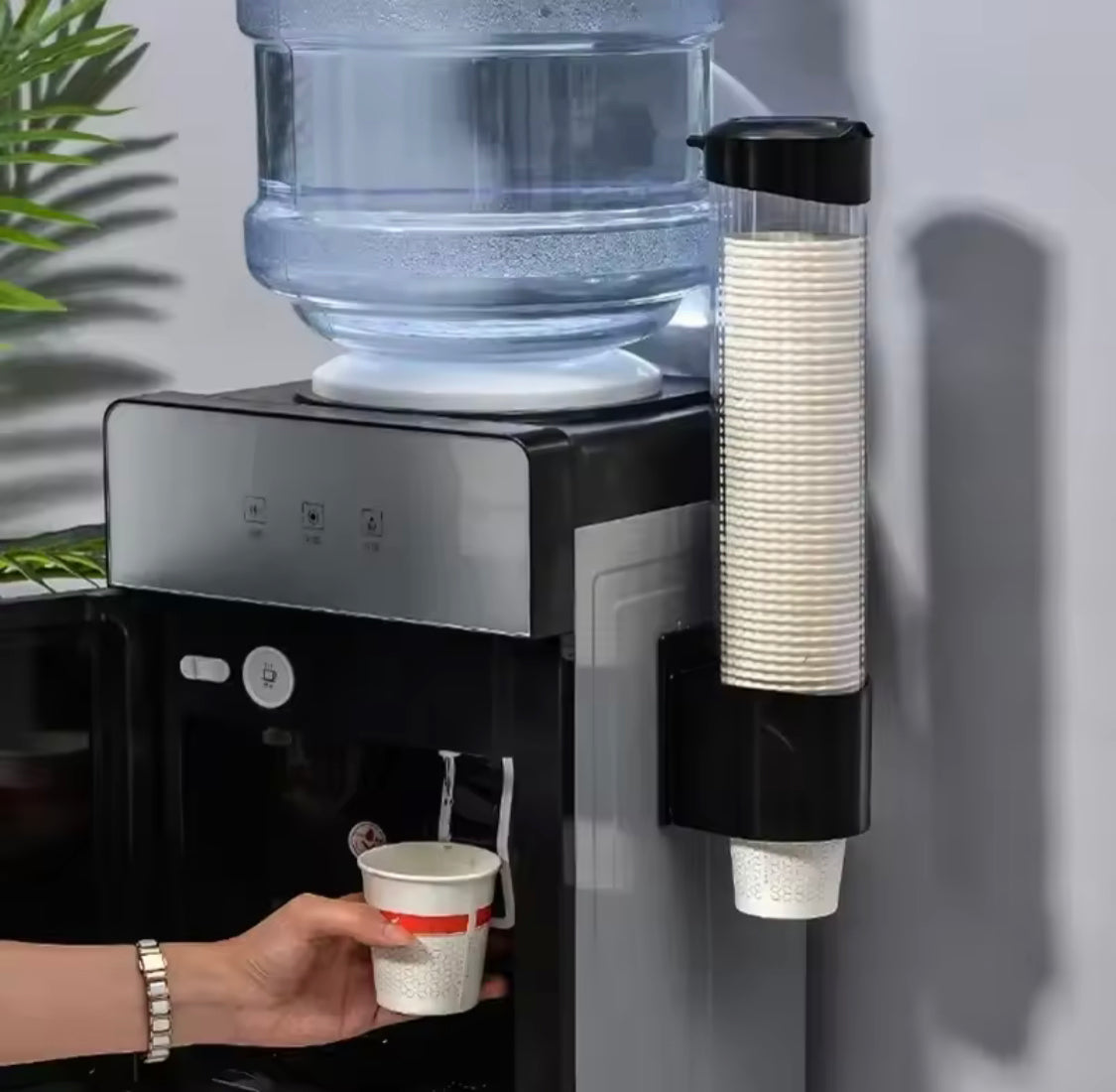 Wall Mounted Automatic Cup Storage Container, Disposable Paper Cup Holder, Plastic Cup Paper Dust Storage Rack