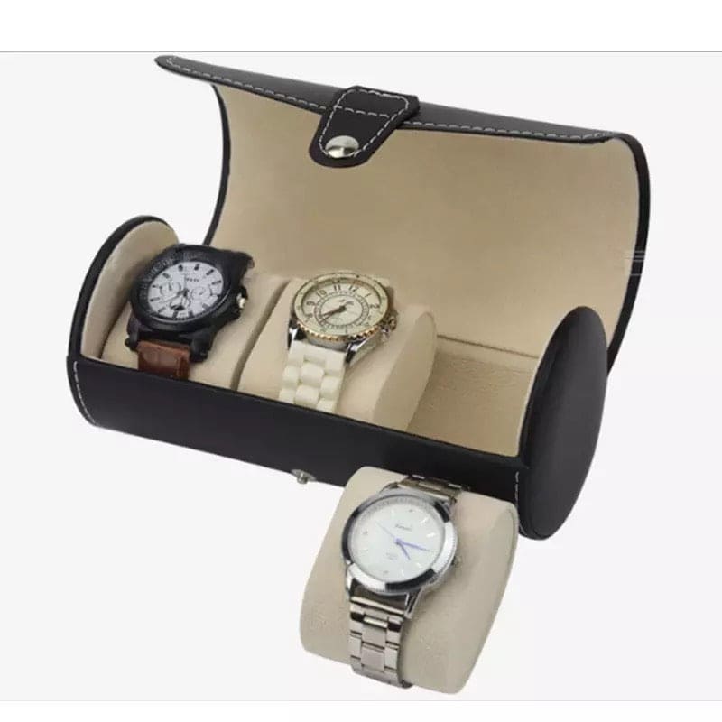 3 Slots Watch Roll Travel Case, Portable Vintage Leather Display Watch Storage Box, Watch Organizers, Wristwatch Box, Watch Roll, Portable Vintage Leather Display Watch Storage Box, Travel Watch Holder