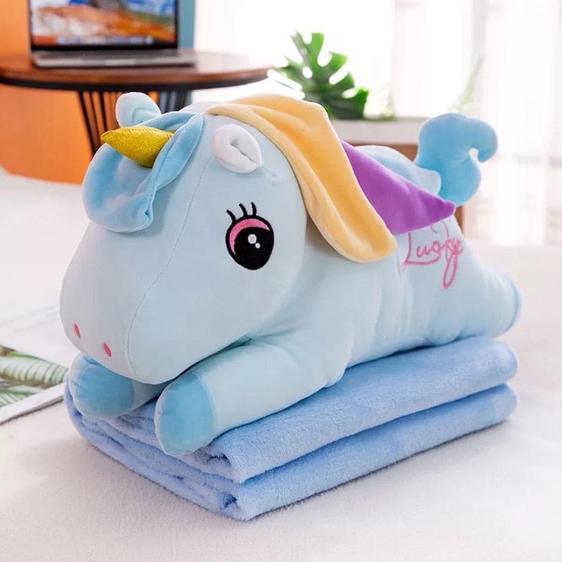 2 in 1 Unicorn Plush Pillow with Blanket