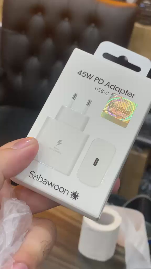 Sabawoon 45W PD USB-C Fast Charger | Super Fast Wall Adapter | Black/White Random Color